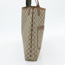 GUCCI GG Supreme Web Sherry Line Tote Bag PVC Beige Red 40 02 003 Auth 180686-4