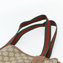 GUCCI GG Supreme Web Sherry Line Tote Bag PVC Beige Red 40 02 003 Auth 180686-8