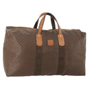 CELINE Macadam Canvas Boston Tasche PVC Leder Braun Gold Auth 180687-1
