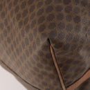 CELINE Macadam Canvas Boston Tasche PVC Leder Braun Gold Auth 180687-13