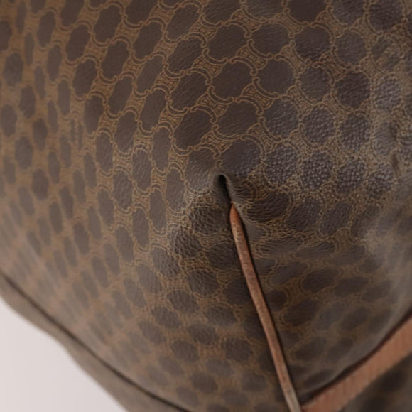 CELINE Macadam Canvas Boston Tasche PVC Leder Braun Gold Auth 180687