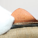 CELINE Macadam Canvas Boston Tasche PVC Leder Braun Gold Auth 180687-21