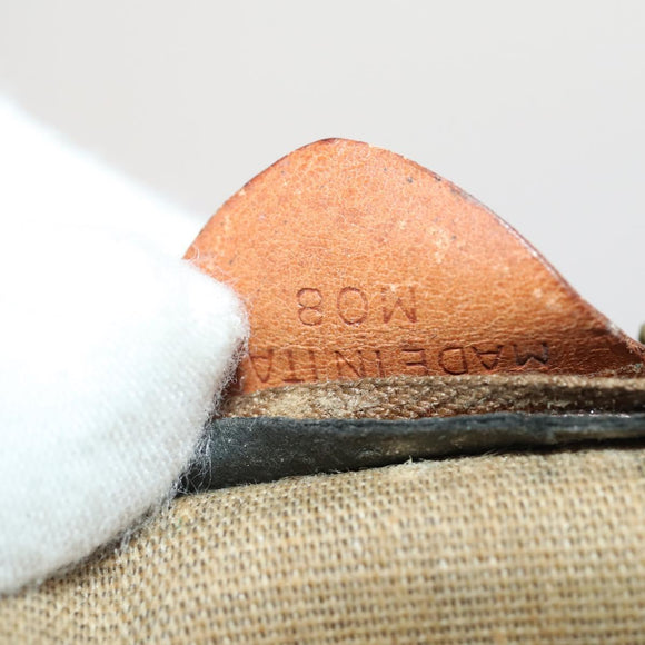 CELINE Macadam Canvas Boston Tasche PVC Leder Braun Gold Auth 180687