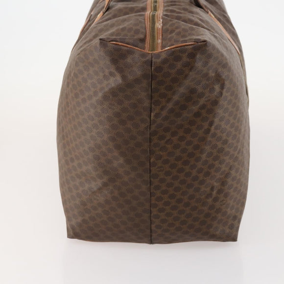 CELINE Macadam Canvas Boston Tasche PVC Leder Braun Gold Auth 180687