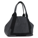 BALENCIAGA Navy Kabas S Tote Bag Leather Black Silver 339933 Auth 180690-1