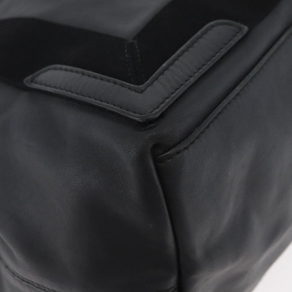 BALENCIAGA Navy Kabas S Tote Bag Leather Black Silver 339933 Auth 180690
