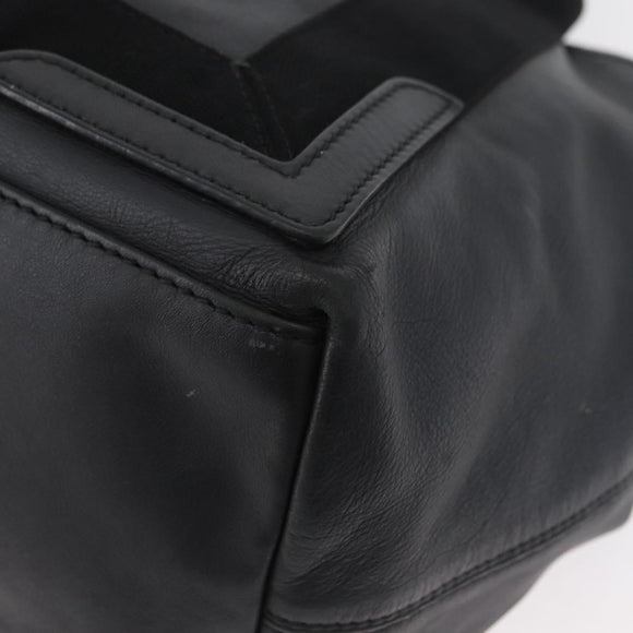 BALENCIAGA Navy Kabas S Tote Bag Leather Black Silver 339933 Auth 180690