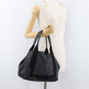 BALENCIAGA Navy Kabas S Tote Bag Leather Black Silver 339933 Auth 180690-19
