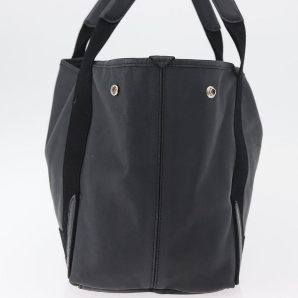 BALENCIAGA Navy Kabas S Tote Bag Leather Black Silver 339933 Auth 180690