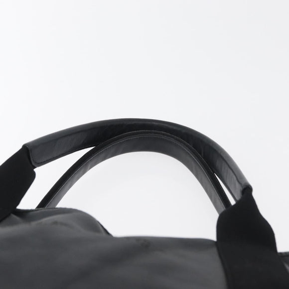 BALENCIAGA Navy Kabas S Tote Bag Leather Black Silver 339933 Auth 180690