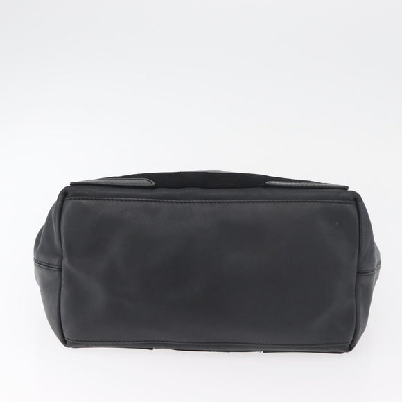 BALENCIAGA Navy Kabas S Tote Bag Leather Black Silver 339933 Auth 180690