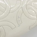 CHANEL Triple Coco Hand Bag Patent leather White CC Auth 180698-14
