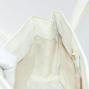 CHANEL Triple Coco Hand Bag Patent leather White CC Auth 180698-17