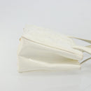CHANEL Triple Coco Hand Bag Patent leather White CC Auth 180698-4