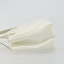 CHANEL Triple Coco Hand Bag Patent leather White CC Auth 180698-5