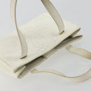 CHANEL Triple Coco Hand Bag Patent leather White CC Auth 180698-6