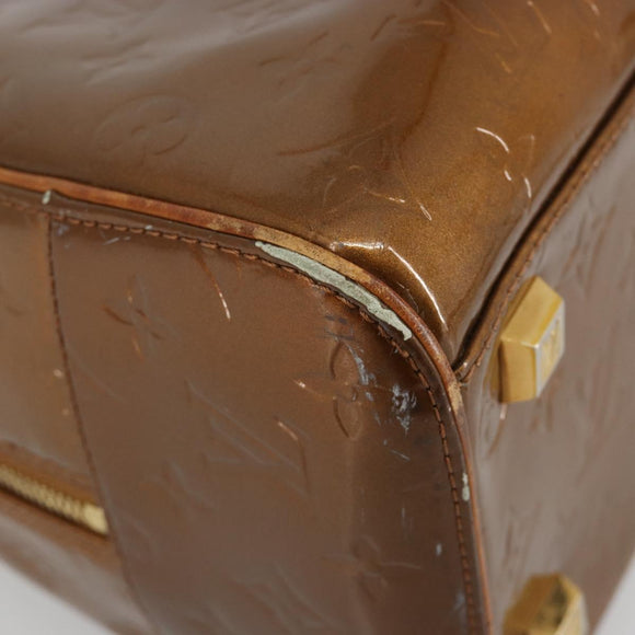 LOUIS VUITTON Monogram Vernis Tompkins Square Bag Bronze M91103 LV Auth 180705