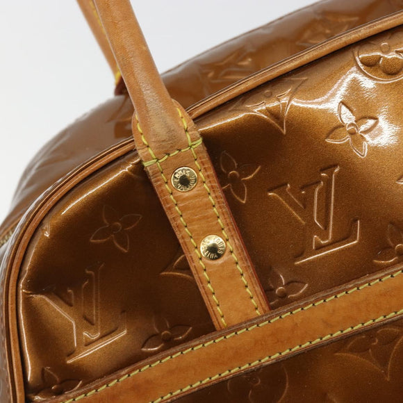 LOUIS VUITTON Monogram Vernis Tompkins Square Bag Bronze M91103 LV Auth 180705