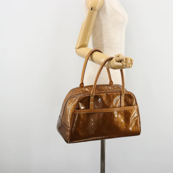 LOUIS VUITTON Monogram Vernis Tompkins Square Bag Bronze M91103 LV Auth 180705