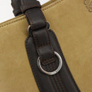 LOEWE Anagram Hand Bag Suede Beige Gold Auth 180719A-17