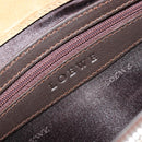LOEWE Anagram Hand Bag Suede Beige Gold Auth 180719A-10