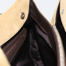 LOEWE Anagram Hand Bag Suede Beige Gold Auth 180719A-19