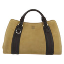 LOEWE Anagram Hand Bag Suede Beige Gold Auth 180719A-13