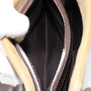 LOEWE Anagram Hand Bag Suede Beige Gold Auth 180719A-24