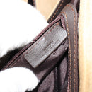 LOEWE Anagram Hand Bag Suede Beige Gold Auth 180719A-12