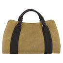 LOEWE Anagram Hand Bag Suede Beige Gold Auth 180719A-2