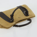 LOEWE Anagram Hand Bag Suede Beige Gold Auth 180719A-6