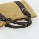 LOEWE Anagram Hand Bag Suede Beige Gold Auth 180719A-7