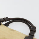 LOEWE Anagram Hand Bag Suede Beige Gold Auth 180719A-8