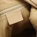 GUCCI Chain Shoulder Bag Leather Beige Silver Auth 180723-17