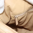 GUCCI Chain Shoulder Bag Leather Beige Silver Auth 180723-20