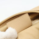 GUCCI Chain Shoulder Bag Leather Beige Silver Auth 180723-12