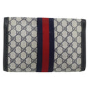 GUCCI GG Supreme Sherry Line Clutch Bag PVC Navy Red 89 01 006 Auth 180726-3