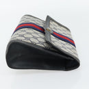GUCCI GG Supreme Sherry Line Clutch Bag PVC Navy Red 89 01 006 Auth 180726-5