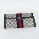 GUCCI GG Supreme Sherry Line Clutch Bag PVC Navy Red 89 01 006 Auth 180726-6