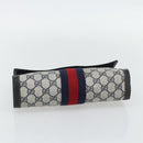 GUCCI GG Supreme Sherry Line Clutch Bag PVC Navy Red 89 01 006 Auth 180726-7