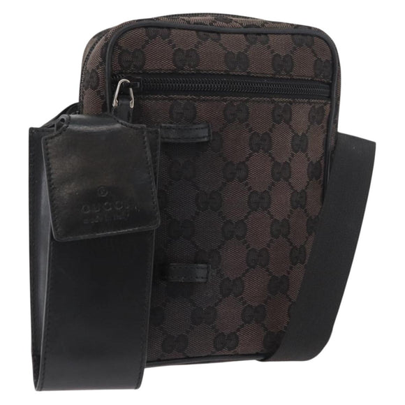 GUCCI GG Canvas Shoulder Bag Black Silver 018 1619 Auth 180727
