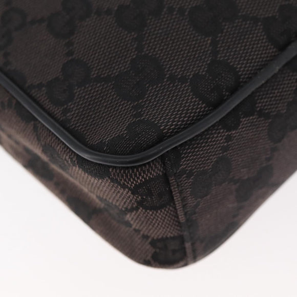 GUCCI GG Canvas Shoulder Bag Black Silver 018 1619 Auth 180727