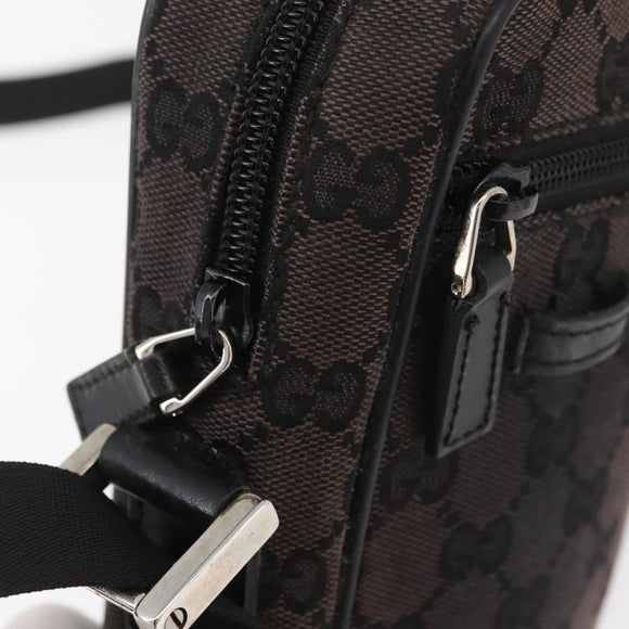 GUCCI GG Canvas Shoulder Bag Black Silver 018 1619 Auth 180727