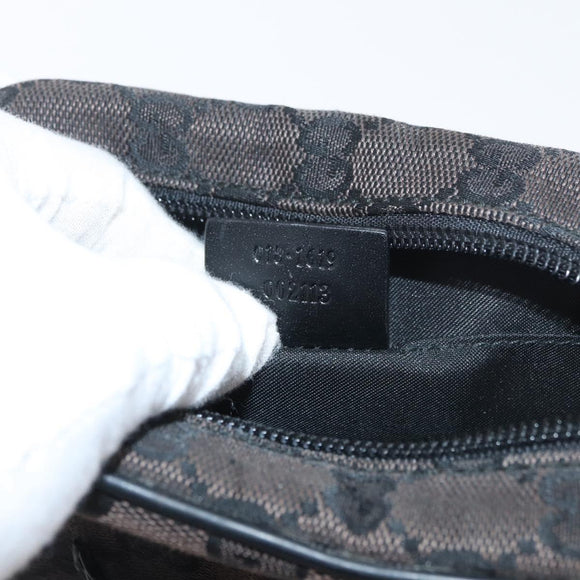 GUCCI GG Canvas Shoulder Bag Black Silver 018 1619 Auth 180727