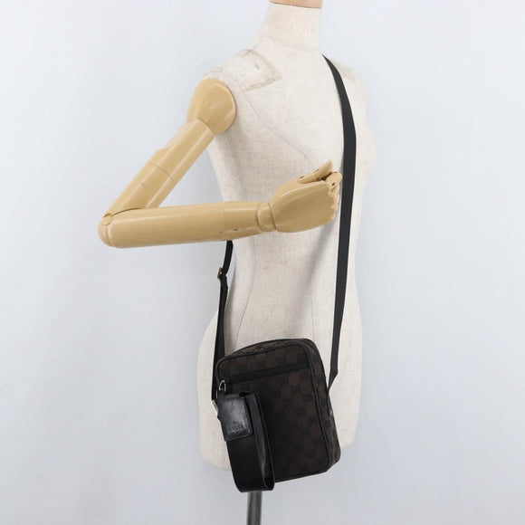 GUCCI GG Canvas Shoulder Bag Black Silver 018 1619 Auth 180727