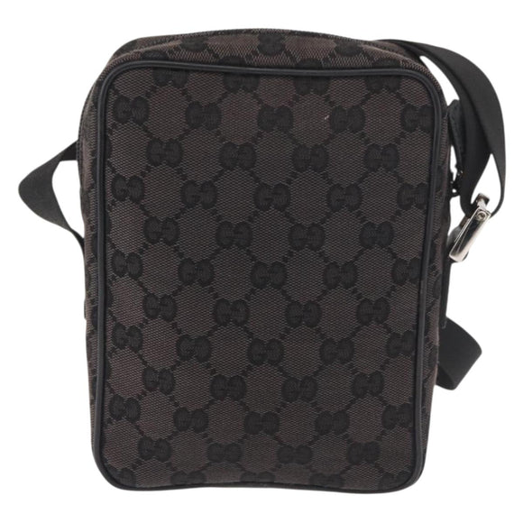 GUCCI GG Canvas Shoulder Bag Black Silver 018 1619 Auth 180727