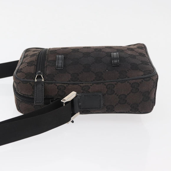 GUCCI GG Canvas Shoulder Bag Black Silver 018 1619 Auth 180727