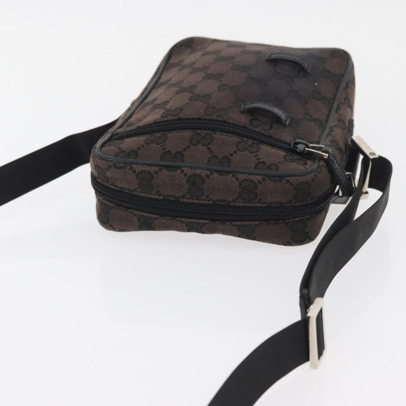 GUCCI GG Canvas Shoulder Bag Black Silver 018 1619 Auth 180727