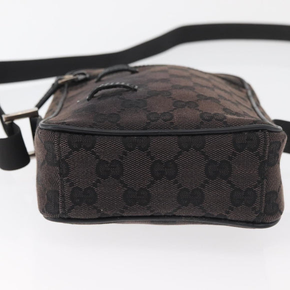 GUCCI GG Canvas Shoulder Bag Black Silver 018 1619 Auth 180727