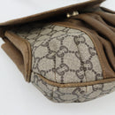 GUCCI GG Plus Supreme Shoulder Bag PVC Beige Gold Auth 180728-14